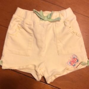 Baby Gap yellow shorts 0-3mos with butterfly